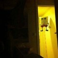 Who lives in the hallway and watches you pee...