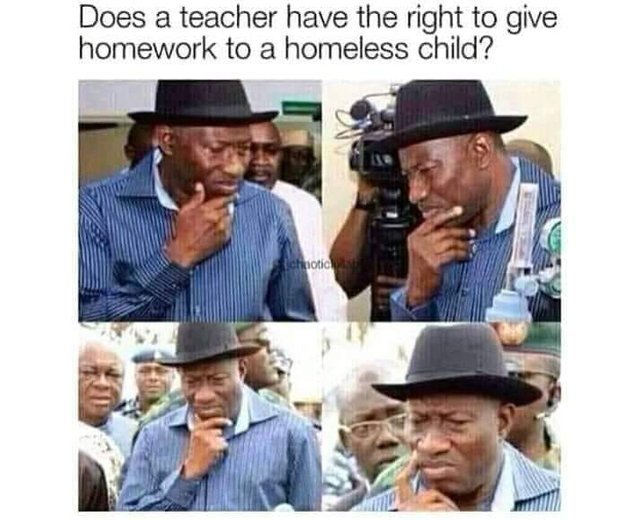 Does a teacher have the right to give homework to a homeless child? - meme