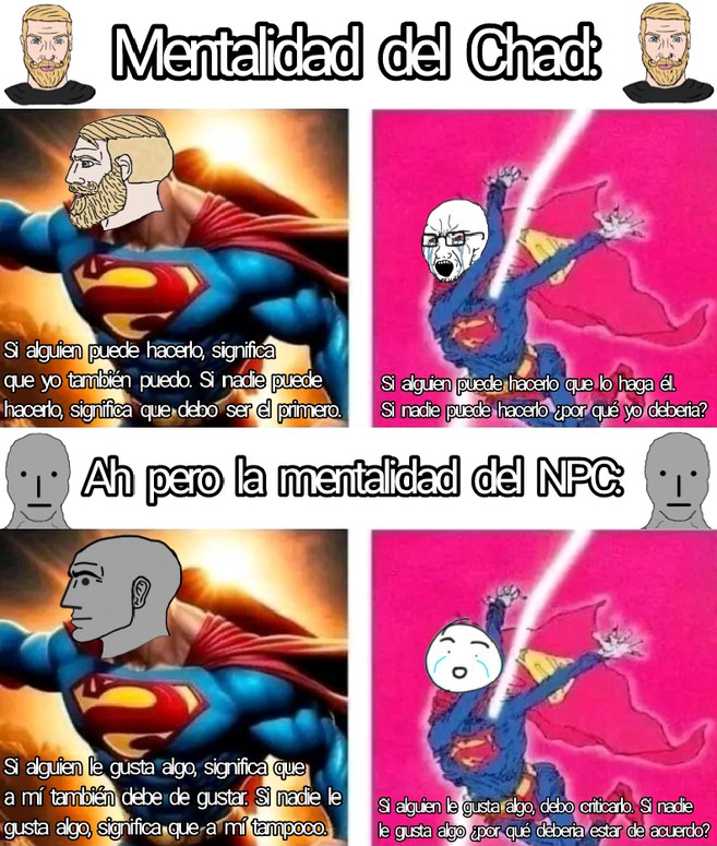 Mentalidad del Chad y del NPC - meme