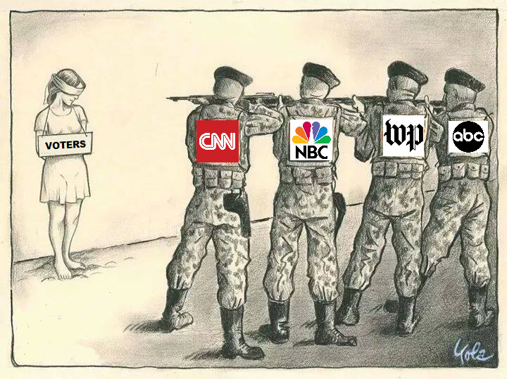 The mainstream media protects hillary - meme