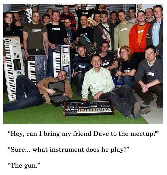 Guns are instruments too - meme