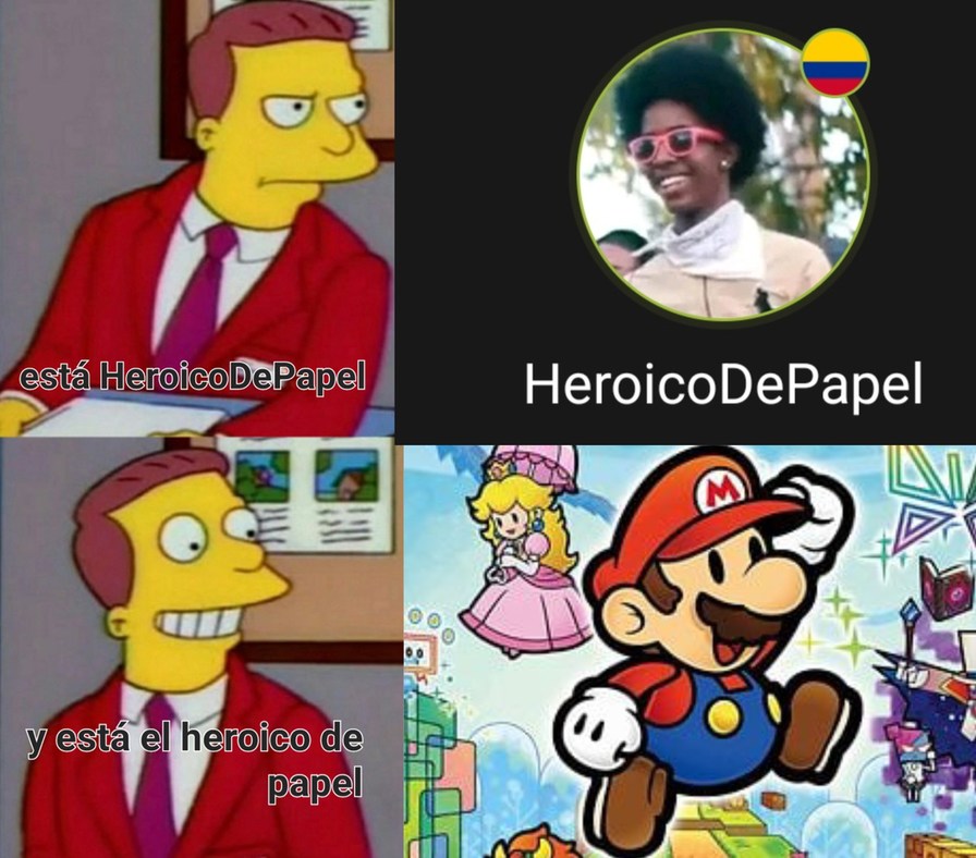 Ni tienen nada que ver pero igual Paper Mario es más chad que HeroicoDePapelHigiénico - meme