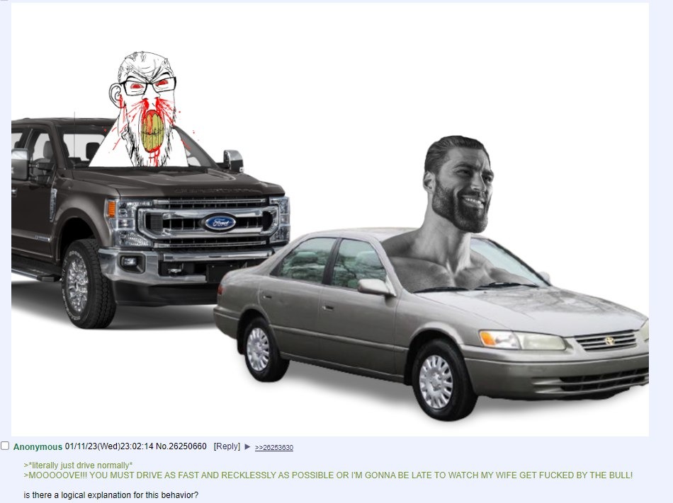 Chad safe driving enjoyer - meme