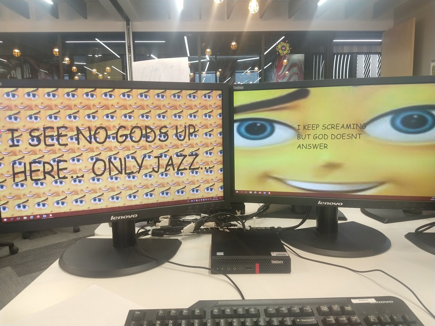 My desk at work haha - meme