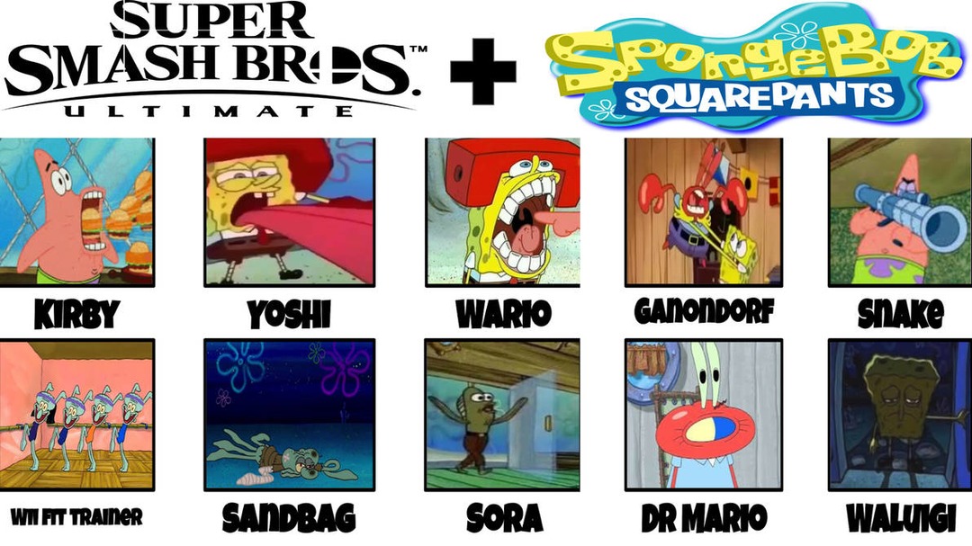 Super Smash Bros Portrayed by Spongebob - meme