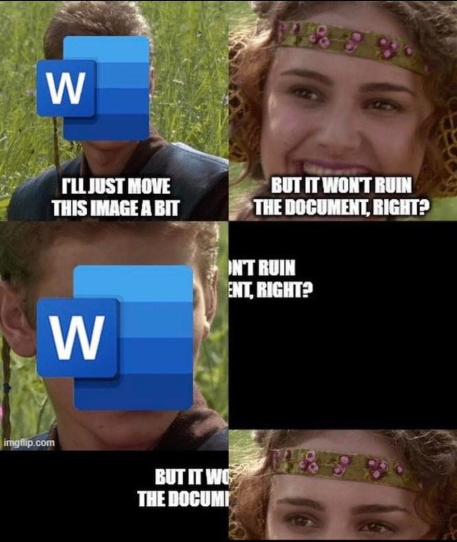 Please don’t ruin the document. Me: *ruins it* - meme