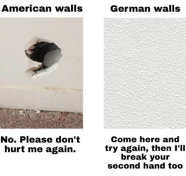 American walls vs German walls - meme