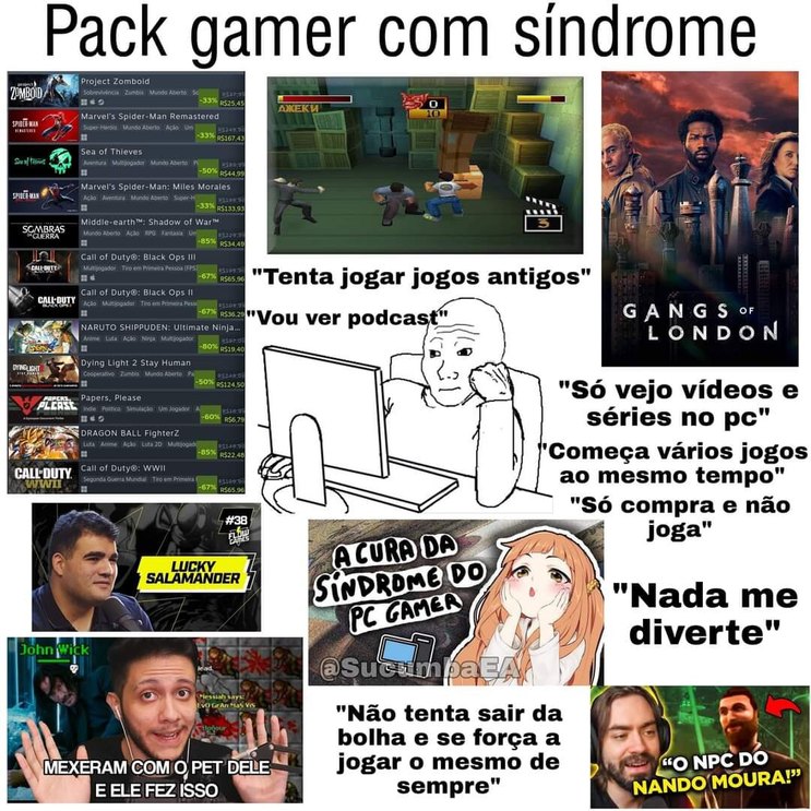 Jogos antigos são bons mas jogue games novos também - meme