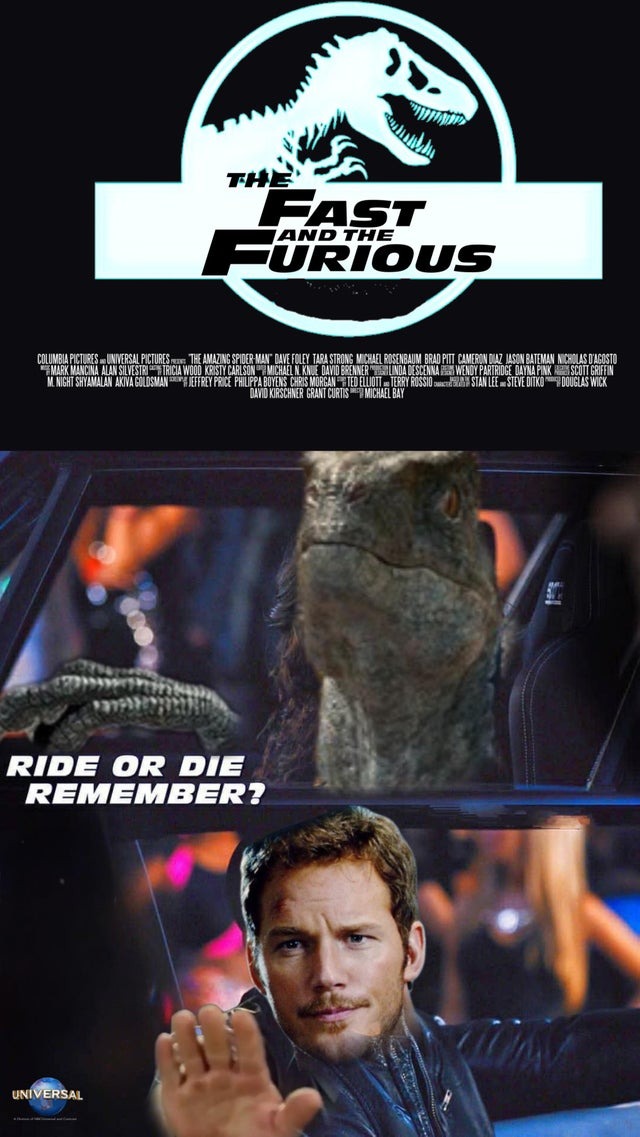 jurassic world dominion and fast and furious meme