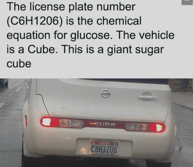 He's driving a giant sugar cube - meme