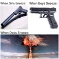 Dads sneeze
