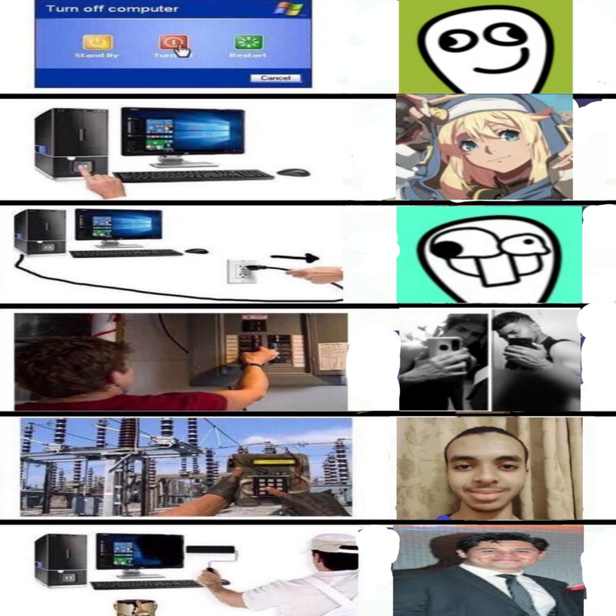 Usuarios ordenados en el orden que apagarian la pc perdon por la calidad - meme