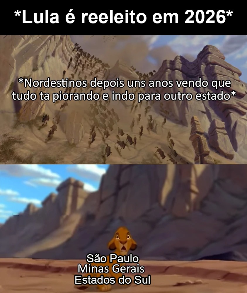 E chega no estados dos outros e continua votando em PT - meme