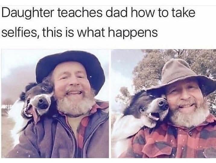 Selfies with the goodest boy - meme