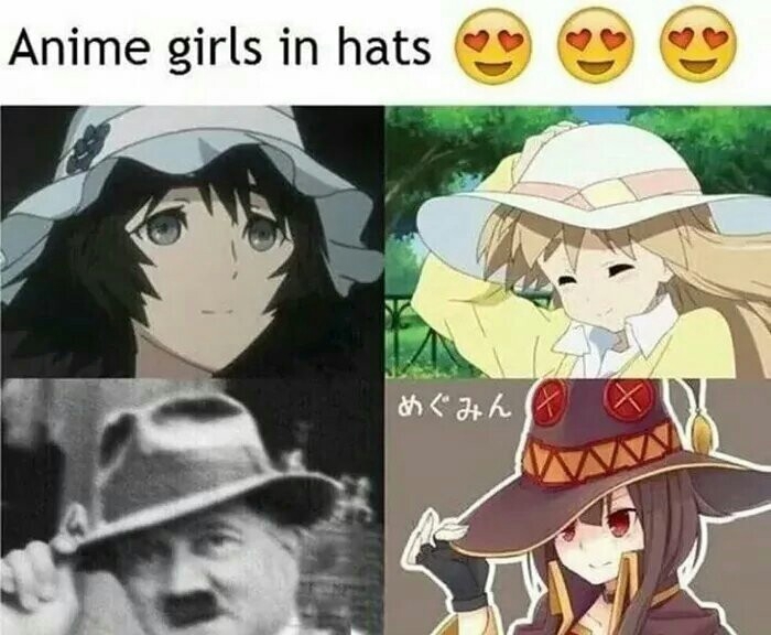 Anime hats - meme