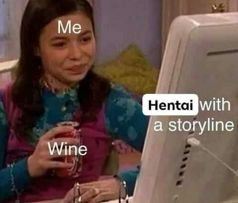 Wine & hentai - meme