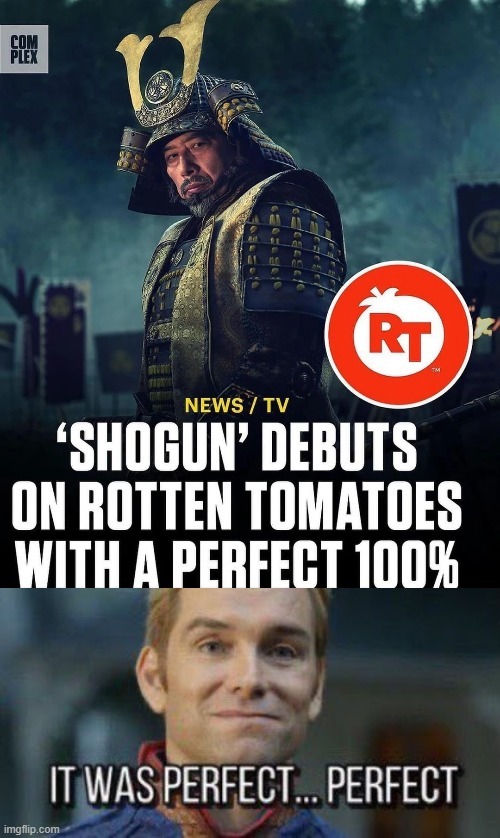 Shogun debuts with a perfect 100% - meme