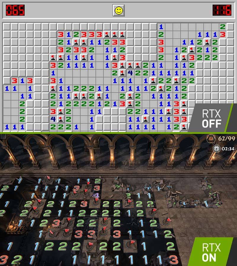 Minesweeper RTX Off / RTX On - meme