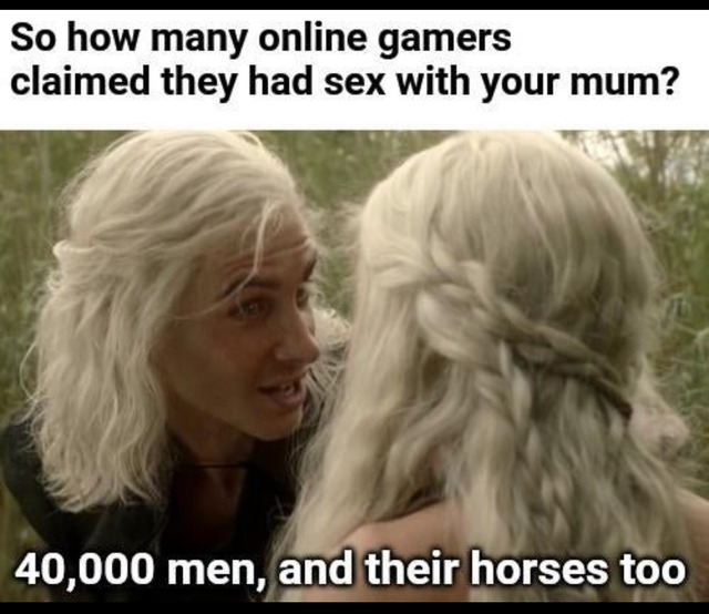 How many online gamers claimed they had sex with your mom? - meme