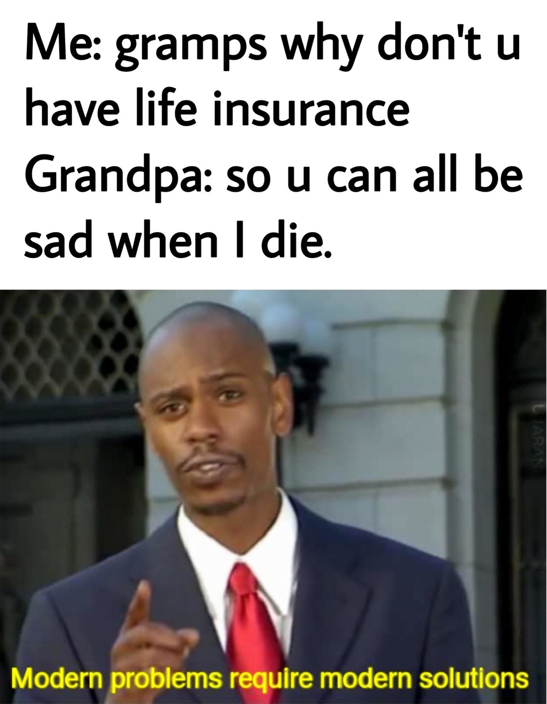 No life insurance - meme