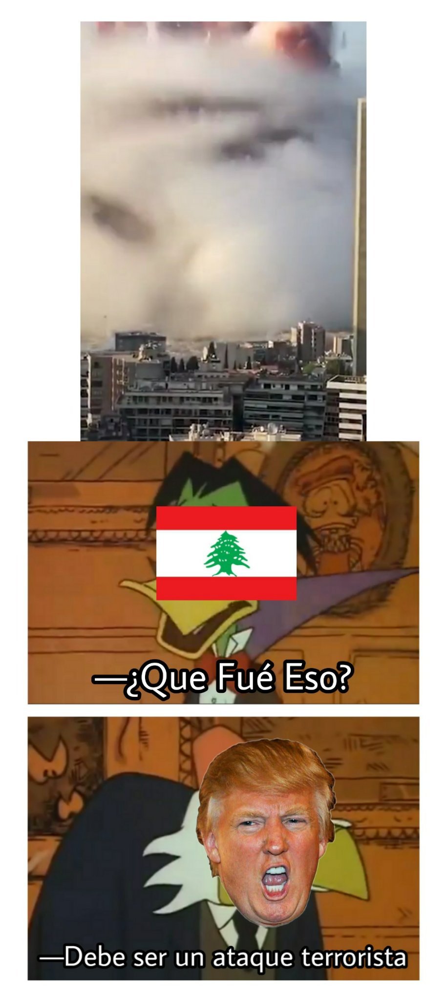 Que tecnología tiene Líbano que soporta los chunks de tal explosión - meme