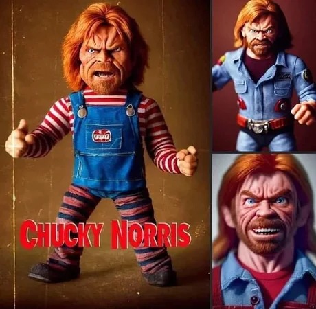 Cursed Chucky norris - meme