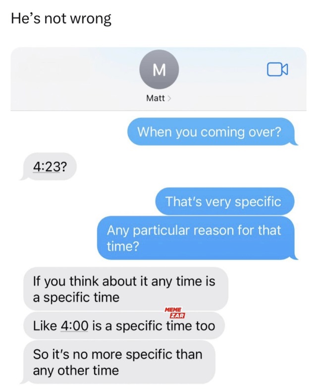 Specific time - meme