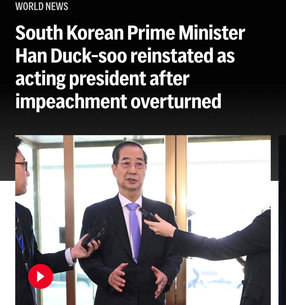 Han Duck-soo back as acting president. The drama never ends - meme