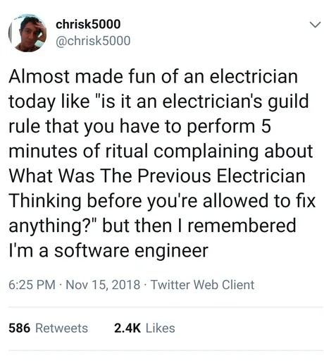 electrician's guild rule - meme