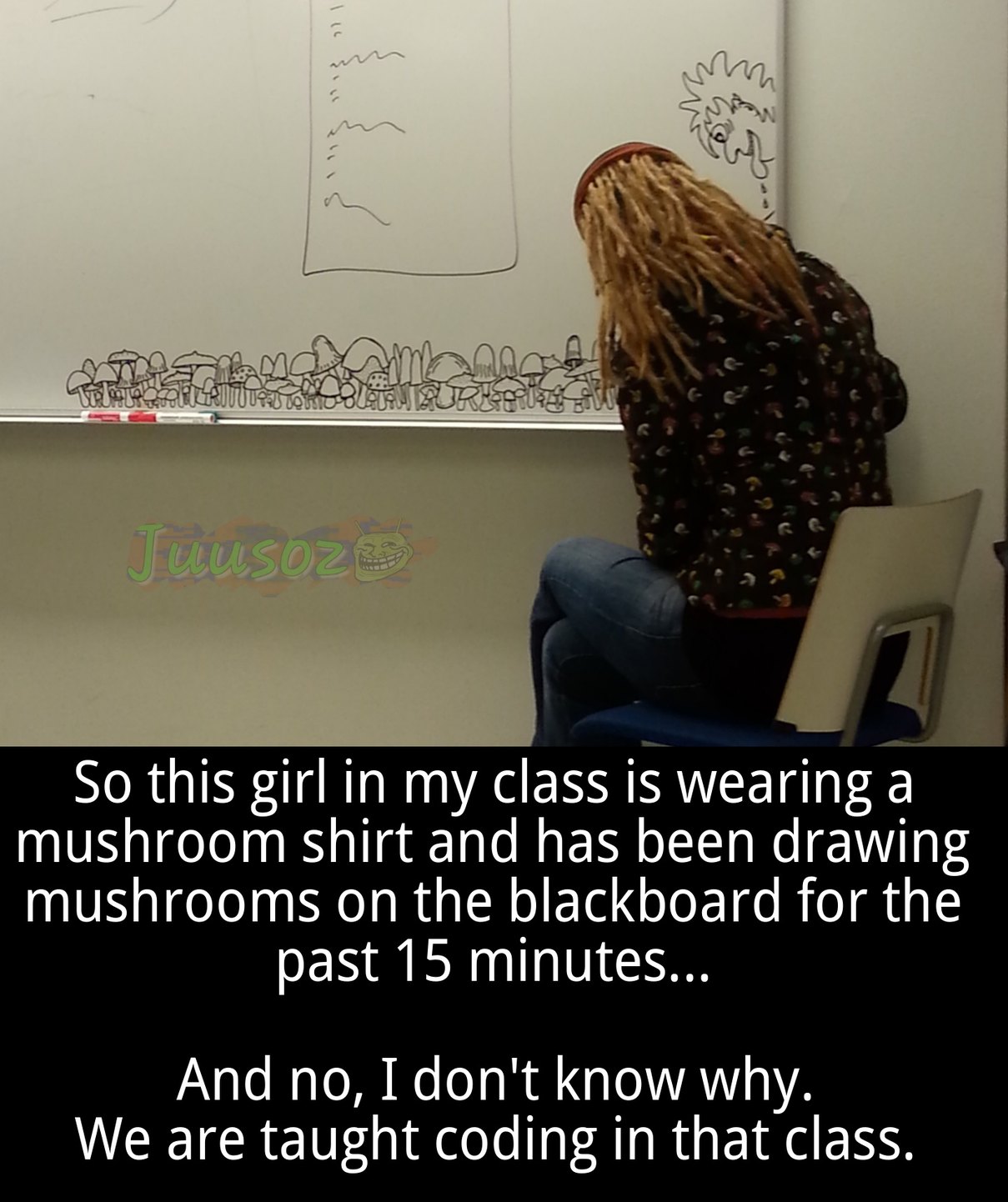 Well, maybe she's into biology. - meme