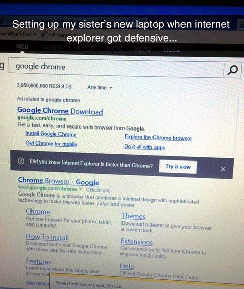Don't go there internet explorer - meme