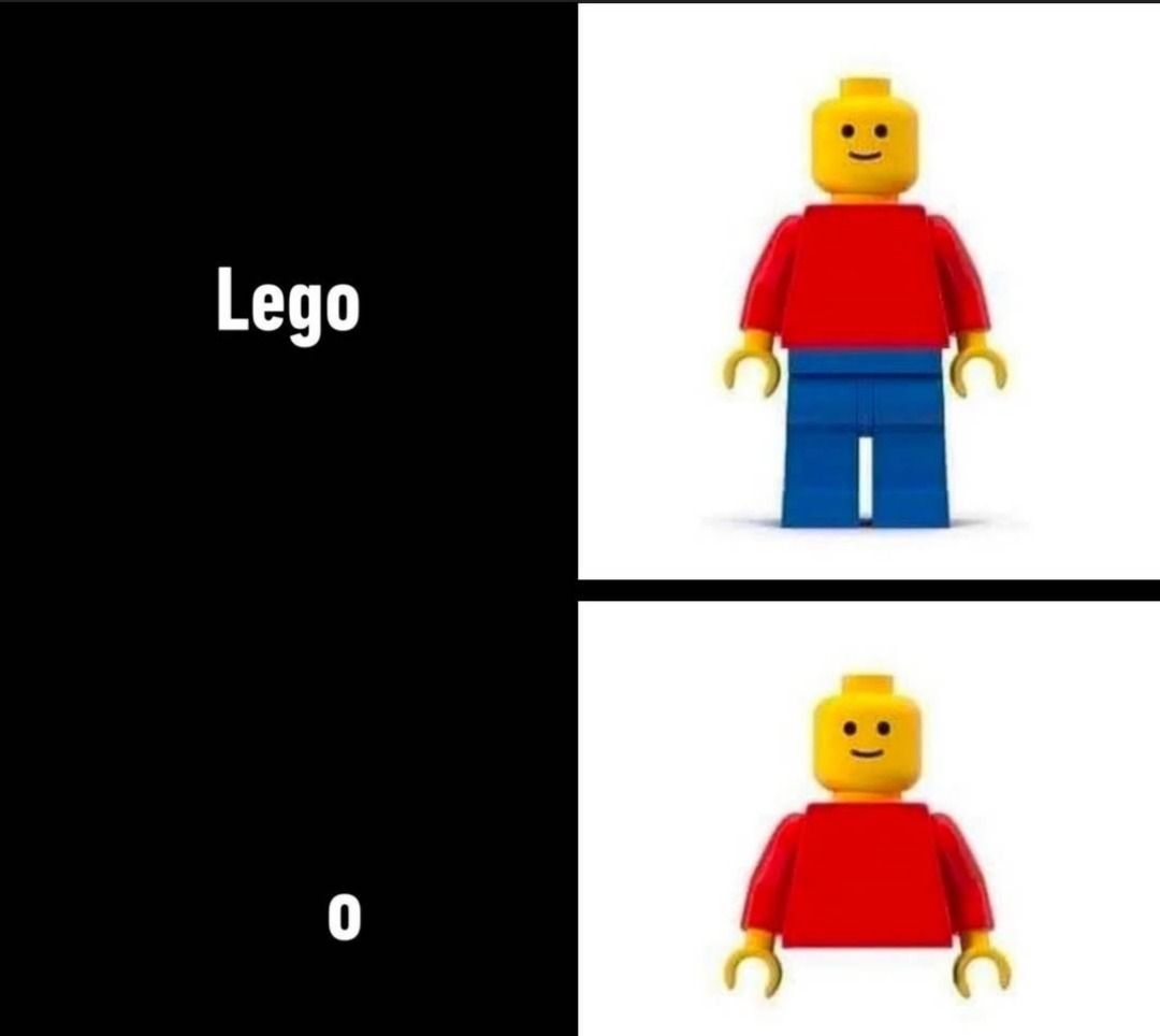 Lego Minifigures without legs - meme