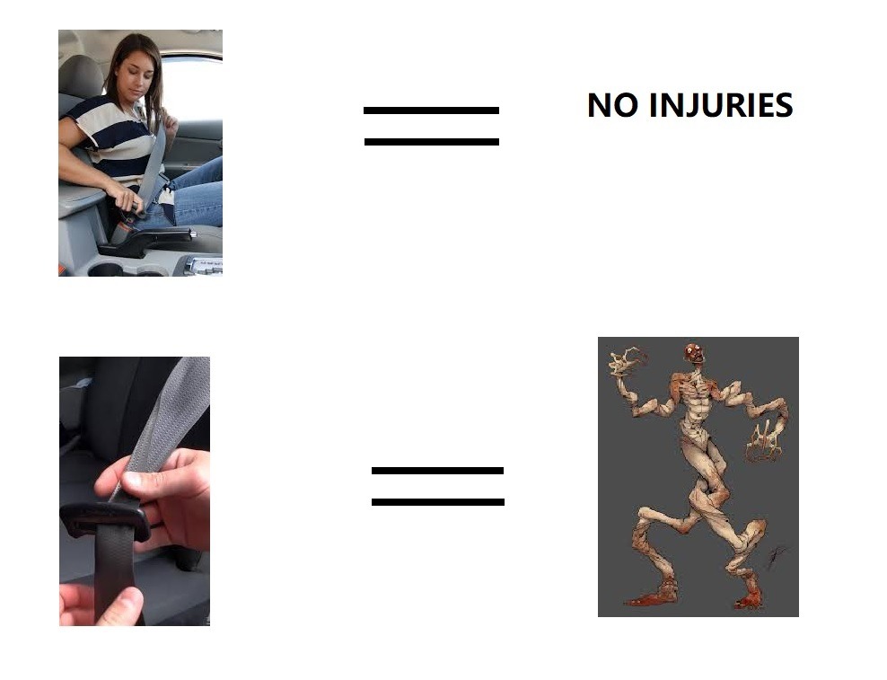 Seatbelt crash logic - meme