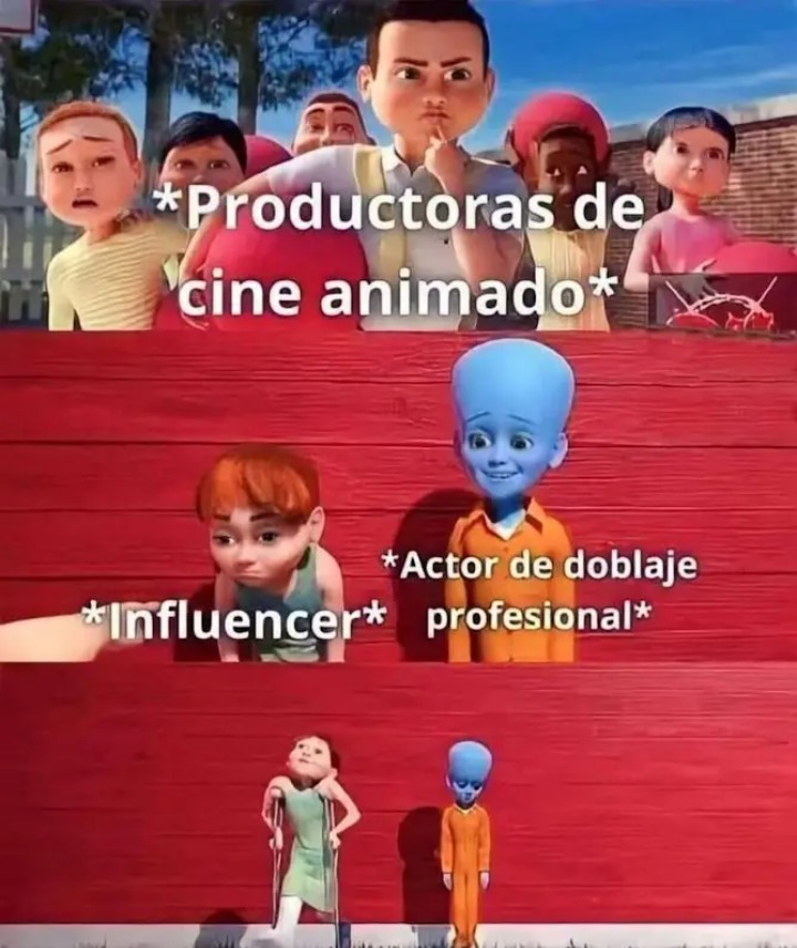 Por que ponen influencers para los doblajes si es mejor que lo hagan los que ya tienen experiencia - meme