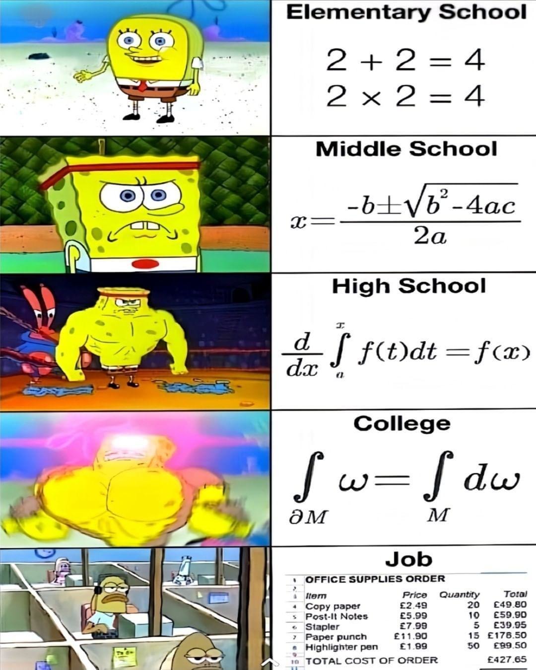 School math vs real life math: guess who won - meme