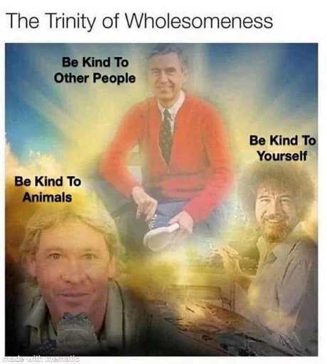 I don't want to be part of a world, where being kind Is a weakness - meme