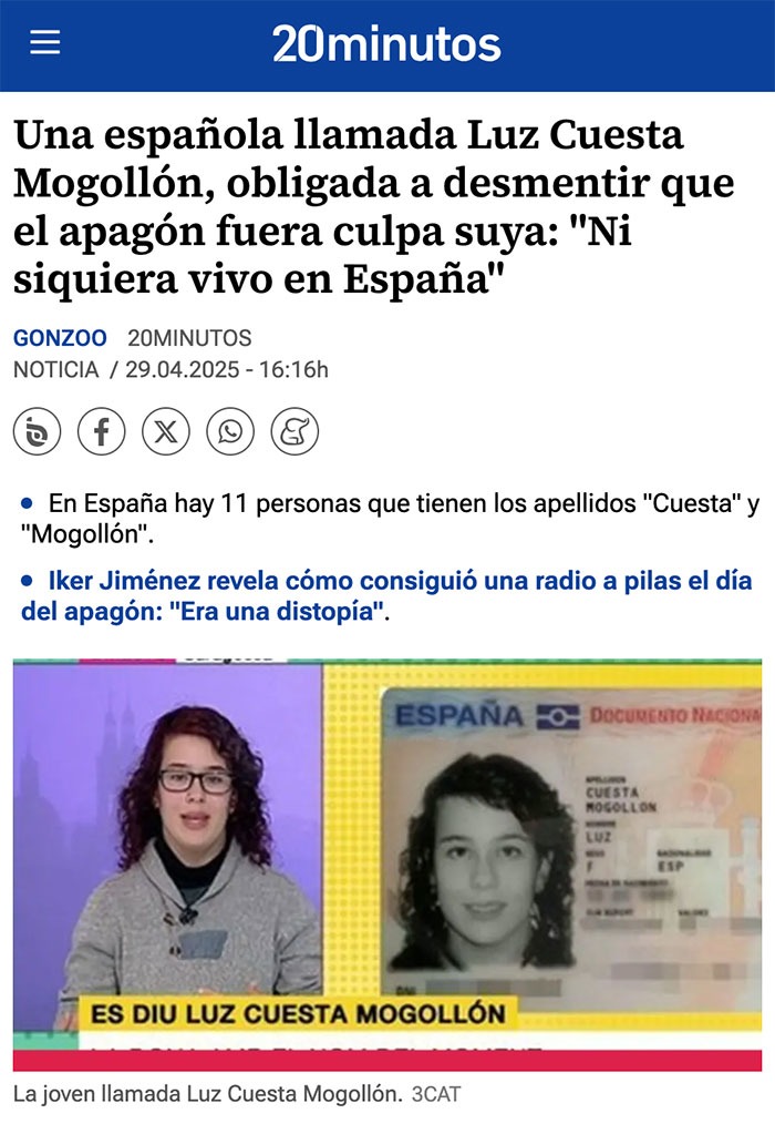 Luz Cuesta Mogollón y el apagón que no fue culpa suya - meme