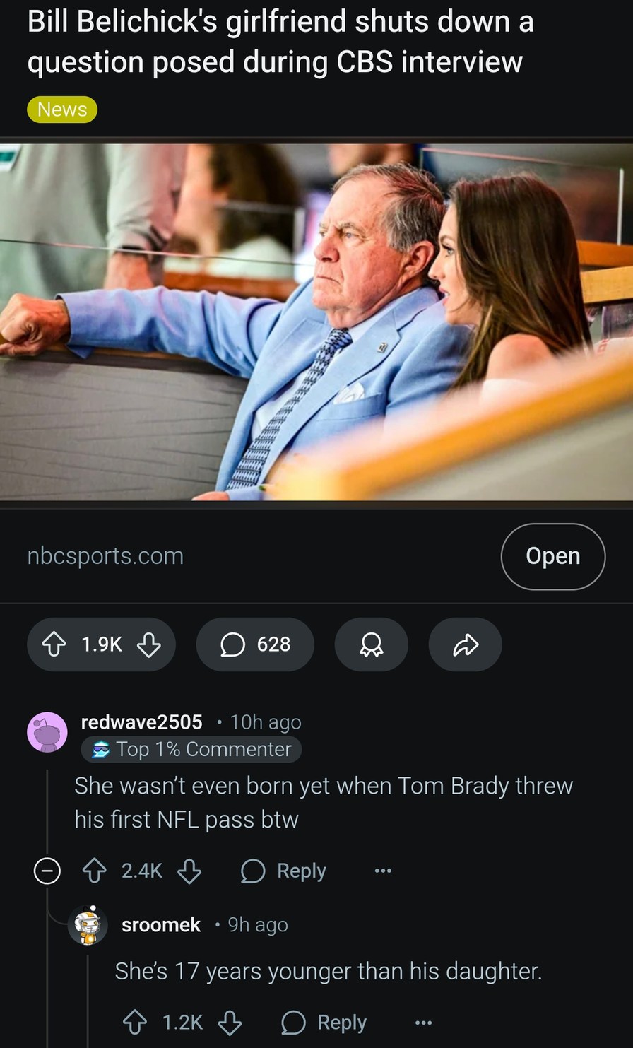 Bill Belichick's gf out here making interviewers cry - meme