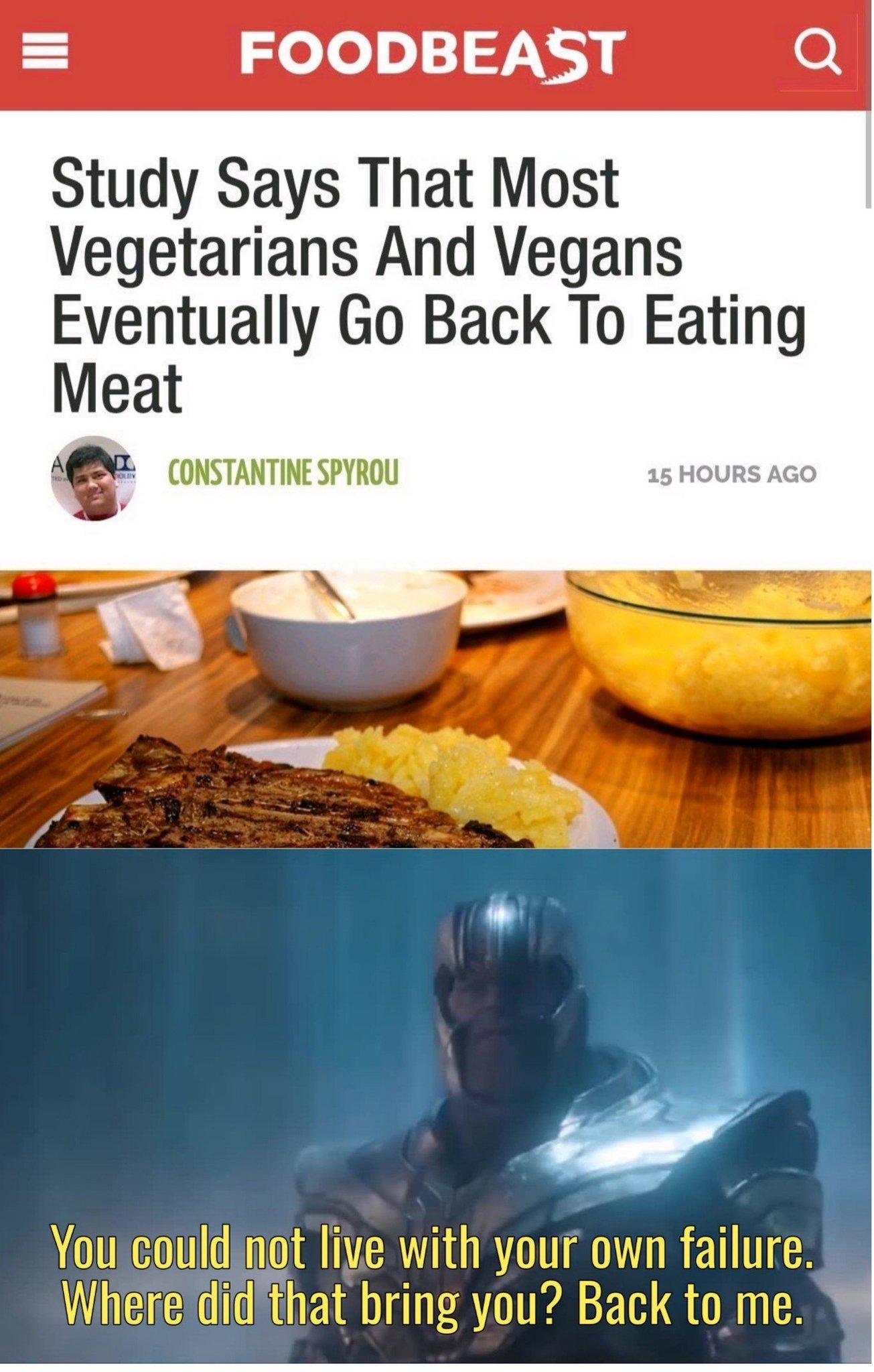 Looks like meat is back on the menu boys - meme