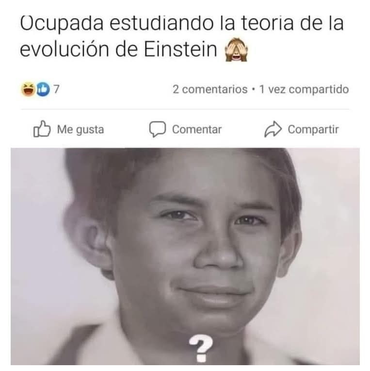 Estudiando la teoría de la evolución de Einstein - meme