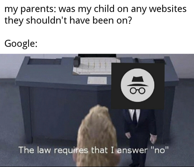 Was my child on any websites they shouldn't have been on? - meme