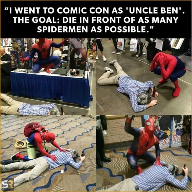 Funny dark humor Spiderman meme