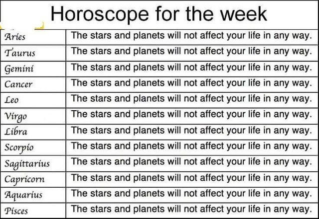 Your horoscope for the week - meme