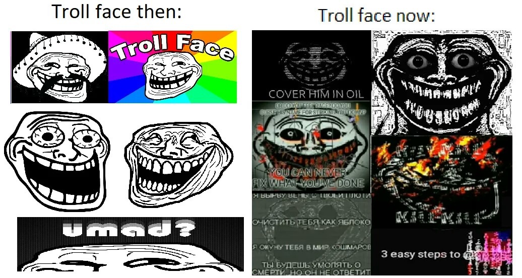 Front facing troll face is scary : r/memes