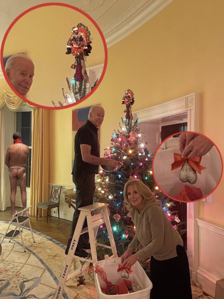 They just released the unedited Christmas photos from the white house! - meme