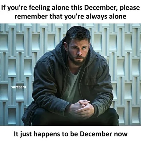 Alone in December? - meme