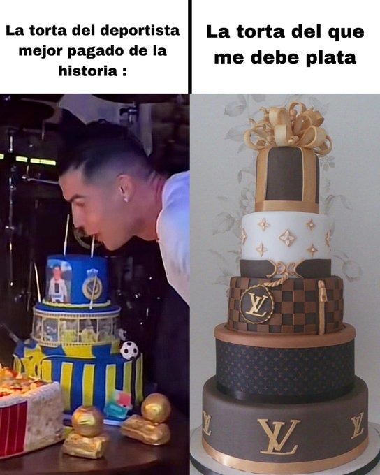 meme del pastel de cumpleaños de Cristiano Ronaldo