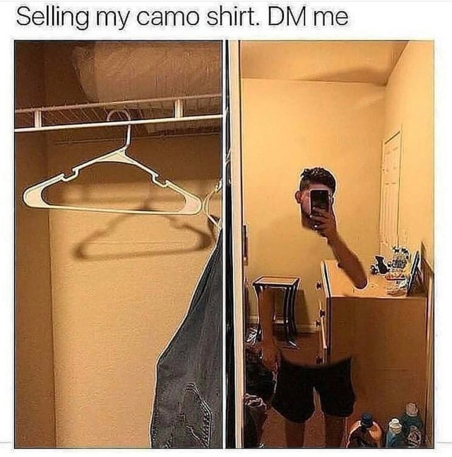 Camo shirt for sale - meme