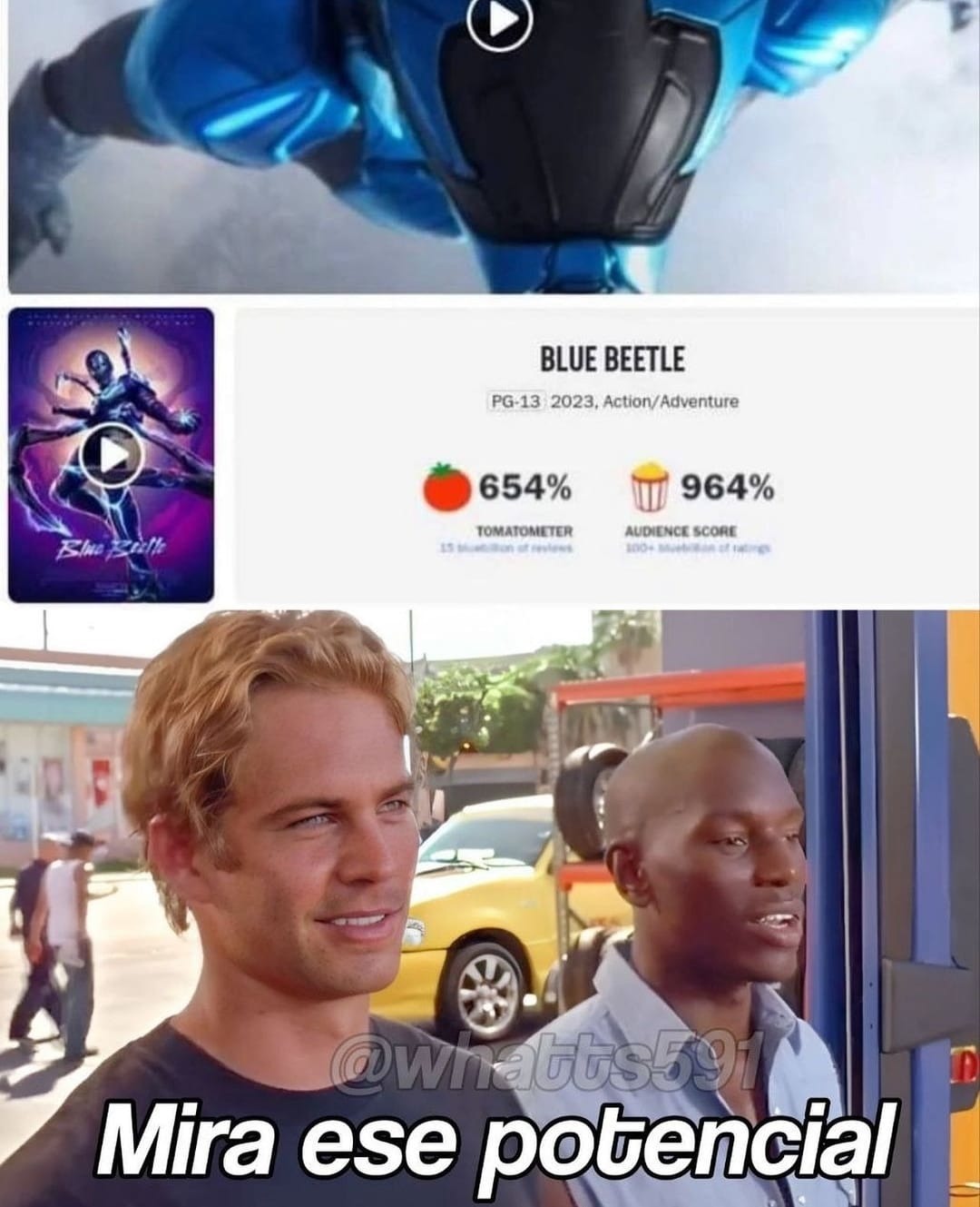 Blue Beetle obra maestra - meme