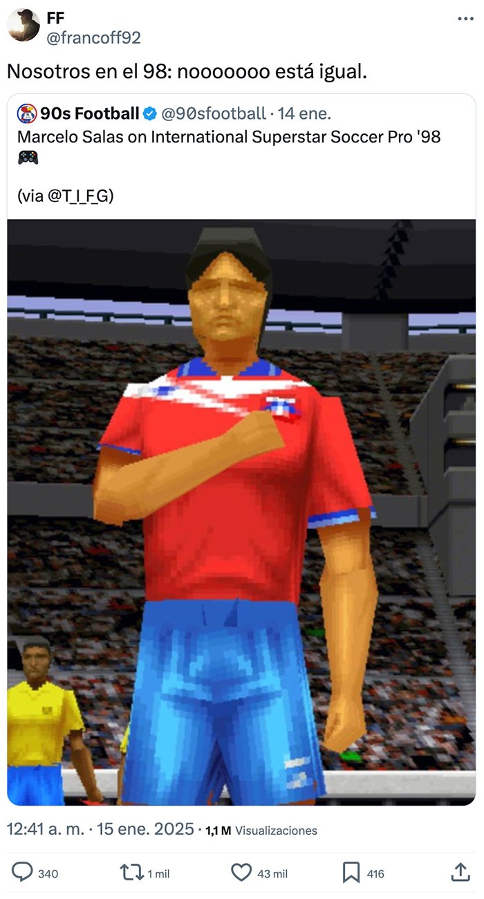 Graficazos del pro evolution 98 - meme
